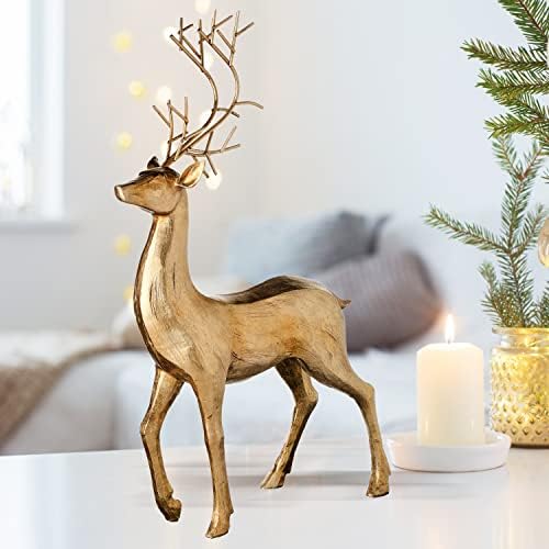 Regency International Resin Metalik elegantna jelena figurica, set od 2, 20 inča, zlato
