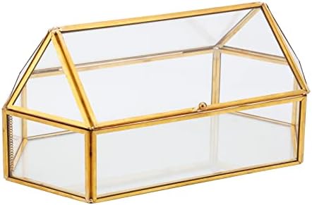 Vtyhyj Gold Glass Nakit Vintage Skladištenje za pohranu Kućište Ručno rađen dekorativni organizator