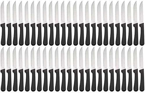 Tezzorio nazubljeni noževi za odreske sa šiljastim vrhom, 5-inčni noževi za odreske sa oštricom od nerđajućeg čelika sa plastičnim ručkama za restorane