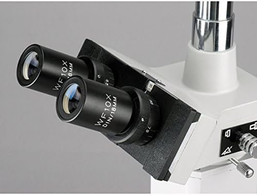 Amscope ME300TB episkopski Trinokularni metalurški mikroskop, okulari WF10x i WF20x, uvećanje 40X-800X, halogeno osvetljenje od 20w sa Reostatom, dvoslojni mehanički stepen, klizna glava, Optika visoke rezolucije