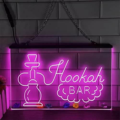 DVTel Hookah Bar Neon, Shisha Decor Neon Svjetla USB LED noćna svjetla sa prekidačem, zidom Svjetlosne znakovnice, plava, 40x30cm Hotel Restaurant Bar Kafića