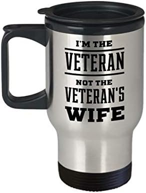 Putna šolja za umirovljenu vojsku mornarsko vijetnam veteran - Ja sam veteran, a ne veteranska supruga - jedinstveni smiješni pokloni