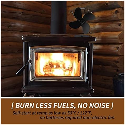 SYXYSM 4 oštrice ventilator peći na toplotni pogon peć na drva ventilator za kamin za grijani zrak Eko peć Fan kamin za drva