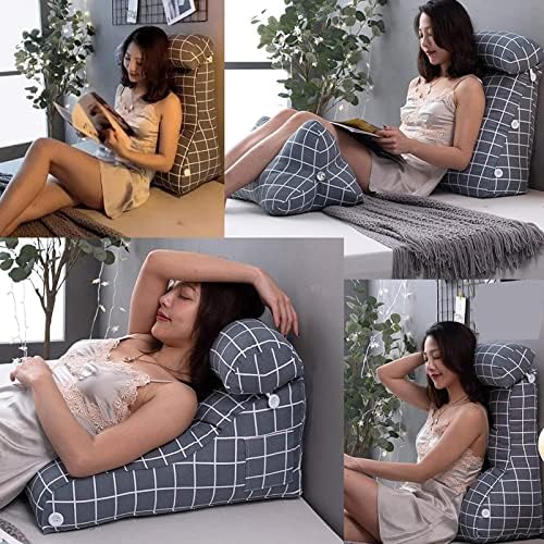 CXSMKP čitaj jastuk, jastuk za odmor klina jastuk sa podesivim jastukom za vrat, nasloni za leđa podrška jastuk za odrasle podrška za sjedenje u krevetu / kauče za knjige ili igranje