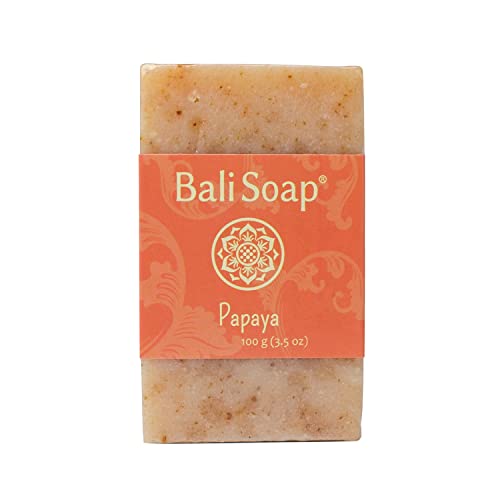 Bali sapun-Papaya prirodni sapun-sapun za muškarce i žene - sapun za kupanje, tijelo i lice-Vegan, ručno rađen, sapun za piling-3 pakovanja, po 3,5 Oz