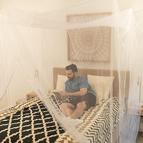 Čak i prirodne luksuzne mreže za komarce za dvostruko do ključa veličine kreveta za krevet | Kamp zaslon