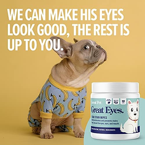Veliki kućni ljubimci-velike oči-sigurno & amp; nježno sredstvo za uklanjanje suza za pse-prirodne maramice