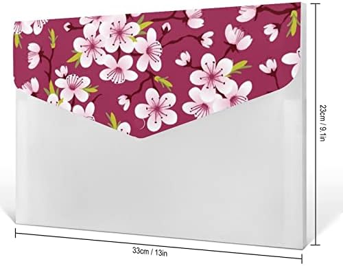 Sakura Cherry Blossom fascikle u boji plastike u boji sa 6 pretinca harmonika Organizator plastičnih