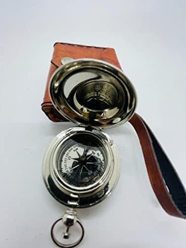 Areeva Handmade Mesiss Push dugme Kompas sa Chrome Finish Direct Magnetic Pocket Compass Poklon za