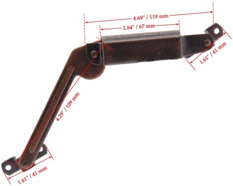 Jiozermi 2pcs crvena brončana opruga Podrška za nosače, lijevo i desno preklopno podizanje šarke sa montažnim