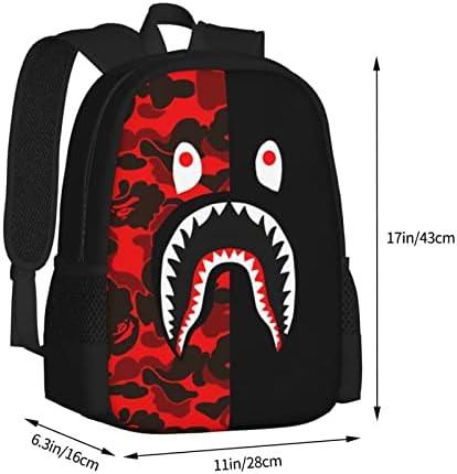 HAIXING Camo Shark ruksak Laptop ruksak za dječake putna torba Casual Daypack torba za planinarenje