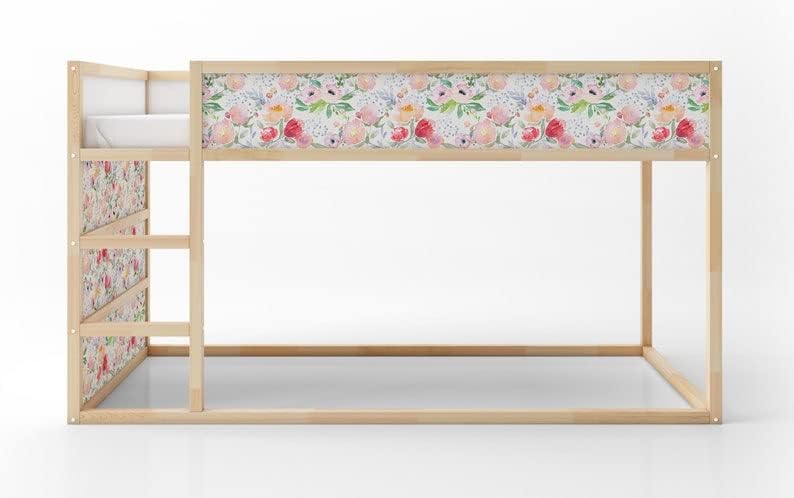 Cocodeco KURA krevet Botanički akvalitetni akvarelni vrtni vrtni cvjetovi uzorak cvjetne naljepnice