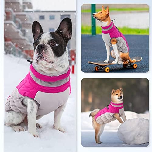Ouobob zimska jakna za pse udobna Reflektirajuća vodootporna kaputa za pse vodootporna topla odjeća za kućne ljubimce, udobna odjeća od flisa po hladnom vremenu sa zatvaračem za male srednje velike pse hodanje štenaca