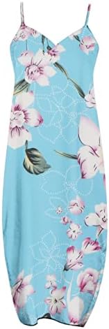 Ženska cvjetna print maxi haljina ljetne rukavice bez rukava haljina haljina Ležerne u trendu v izrez