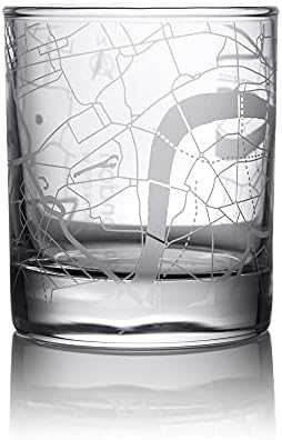 London City Map Whisky Glass, jedinstveni poklon, 10.5 oz