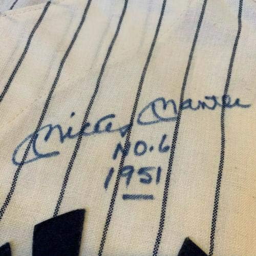 Prekrasan Mickey Mantle br. 6 potpisanih upisanih NY Yankees Rookie Jersey JSA COA - autogramirani MLB dresovi
