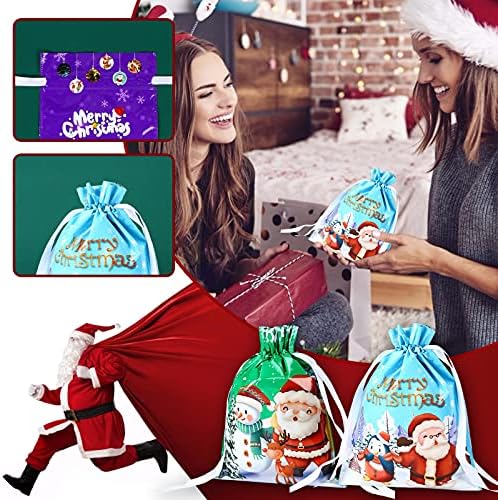 SOOTOP Božić vezice poklon torbe, Božić Candy Bag Elk Santa poklon pakovanje Goodies torbe pakovanje torba