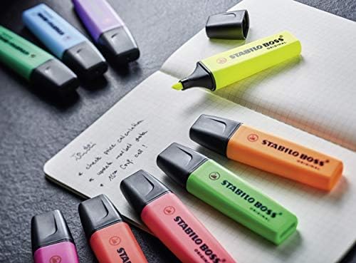 STABILO BOSS originalni fluorescentni i pastelni Highlighteri – stoni set od 15 različitih boja