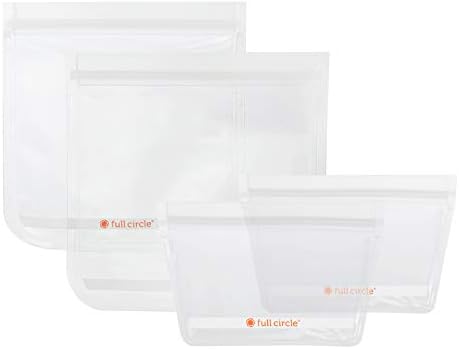 Komplet plastičnih kesa za višekratnu upotrebu sa Ziptu za višekratnu upotrebu i set za užinu, Clear