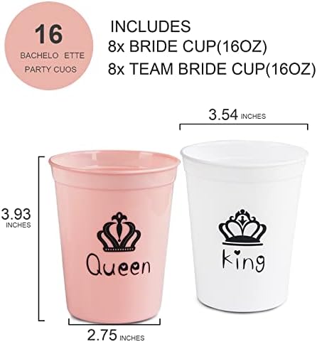 16oz Bachelorette Party čaše, plastične čaše za višekratnu upotrebu, čaše za vino plastične čaše za piće Bridalni tuš šalici za rođendan, rođendan, rođendan, roštilj