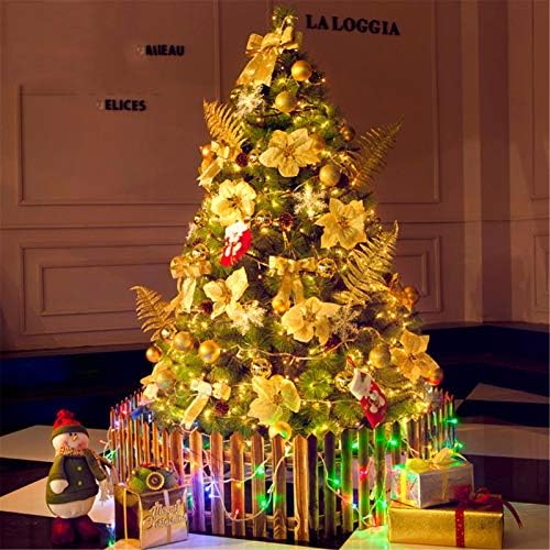 Wogqx 6ft Božićno stablo umjetno Xmas borovo drvo s metalnim postoljem za ukrašavanje, sa visećim ukrasima