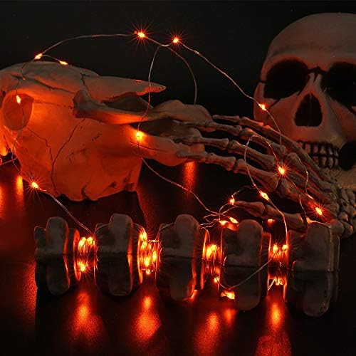 Joomer Orange Halloween Svjetla, 2 pakovanja bajke 16.4ft 50 LED 2 modus Halloween String svjetla Baterija upravljana