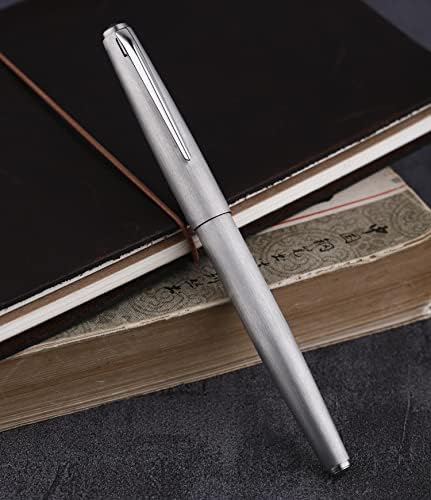 Lanxivi majohn ti200 olovka od legure titana mat srebrna fino kapuljač nib 0,5 mm sa futrolom olovke