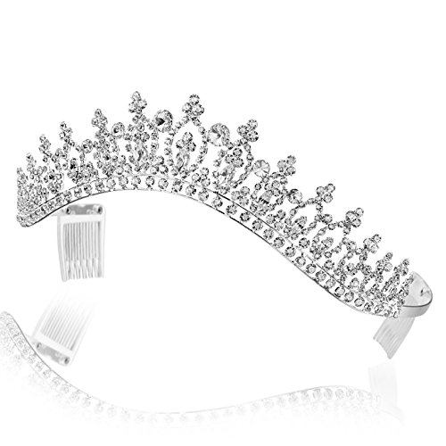 Svadbeno Vjenčanje Pageant Princeza Tijara Kruna-Prozirni Kristali Posrebrenje T208