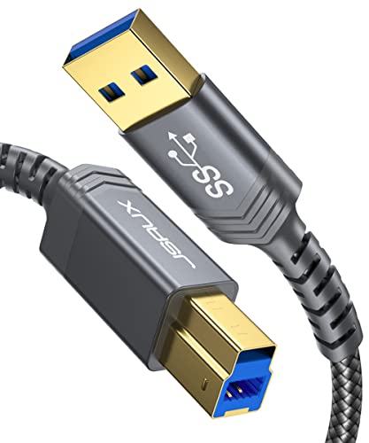 JSAUX USB 3.0 pisač kabel, tip-muški do B-3.0 muški USB 3.0 Tip B uzvodno kabel najlonska