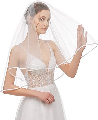 Bridal Veil ženski jednostavan til kratki vjenčani veo traka rub sa češljem za vjenčanje Bachelorette Party