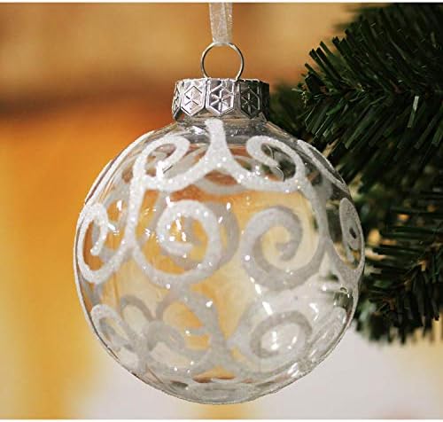 Snayly 12PK bijeli božićni ukrasi, otporne na božićne ukrase sa božićnim drvećem, srednji 3,15 inčni 1 set