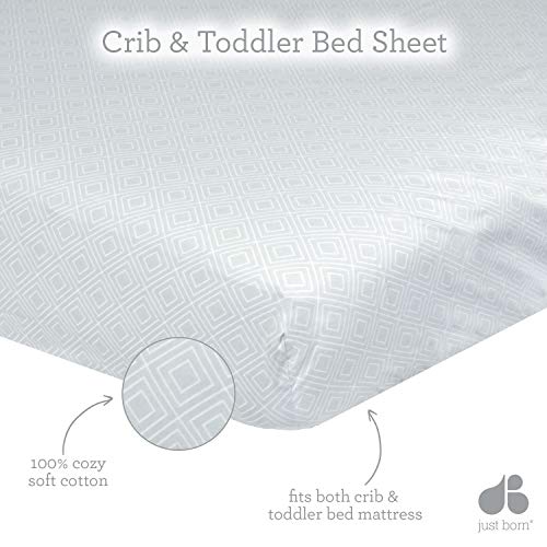 Upravo rođeni dječaci i djevojke novorođenče novorođenčad dječji vrtić pamuk ugrađeni krevetni kreveti, bijelo / sivo jedro, jedna veličina
