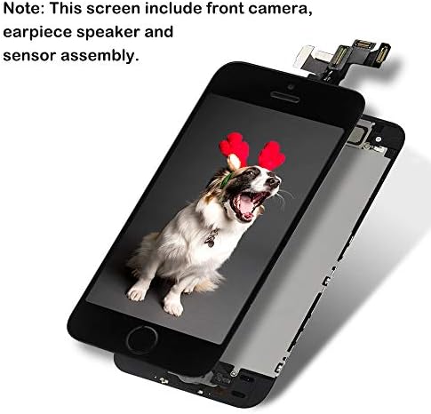 Ayake za iPhone 5S / SE zamjena ekrana sa početnim dugmetom Crna, LCD ekran u punoj montaži dodirni digitalizator sa kamerom slušalice senzori zvučnika alati za A1533 A1530, A1528,A1518, A1457, A1453