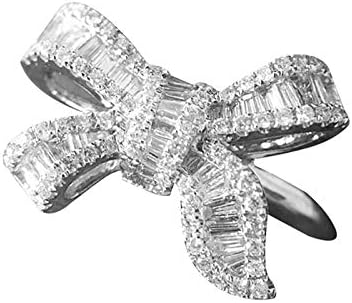 Bijeli prsten dame vjenčani dragi džempenski luk prsten srebro 925 6-11 prstenovi za trčanje za tinejdžere