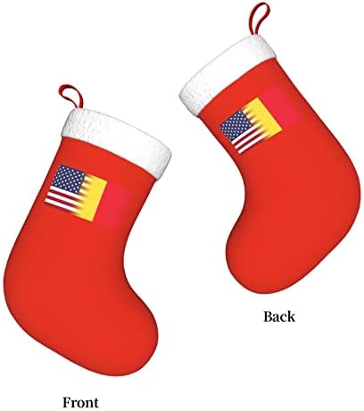 TZT američke zastave i belgijske zastave Božićne čarape, Xmas Holiday Party pokloni za ukrašavanje