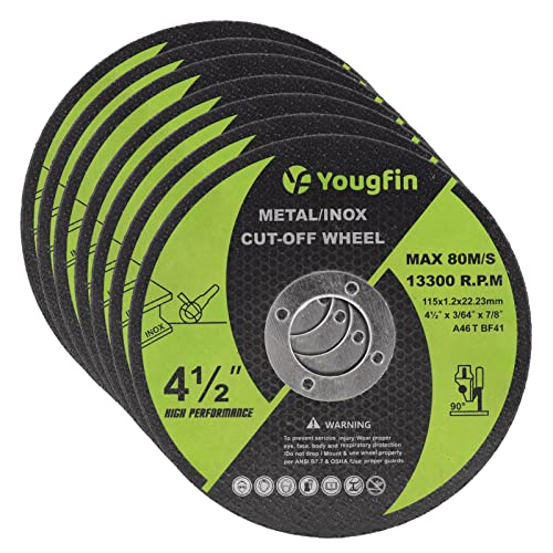 Yougfin brusilice, 4 1/2 rezano kotač za kutne brusilice, drvo, staklo i metalni rezač diskova, ultra debela