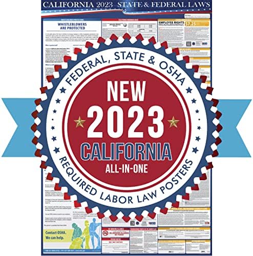 2023 California državnih i federalnih zakona o radu Poster engleski & amp; španski-OSHA Workplace skladu 24
