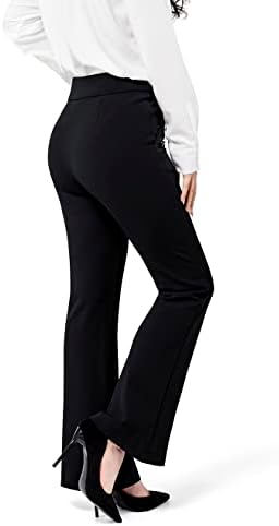 Jenna Rose ženska Scuba Crepe ležerni rad sa visokim pojasom funkcionalni džepovi Flare Dress pantalone