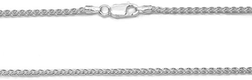 925 Sterling srebrni lanac pšenice 2mm-italijanski Lanac ogrlica od srebra Spiga sa kopčom jastoga, ogrlica od 925 srebrnog lanca bez nikla u dužinama od 16-30 inča