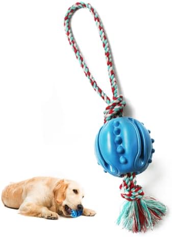 Trajno uže za žvakanje pasa - Lopta od prirodne gume za obuku pasa, žvakanje i interaktivnost, igračka za vuču čistih zuba, interaktivne igračke za štene malih srednje velikih pasa