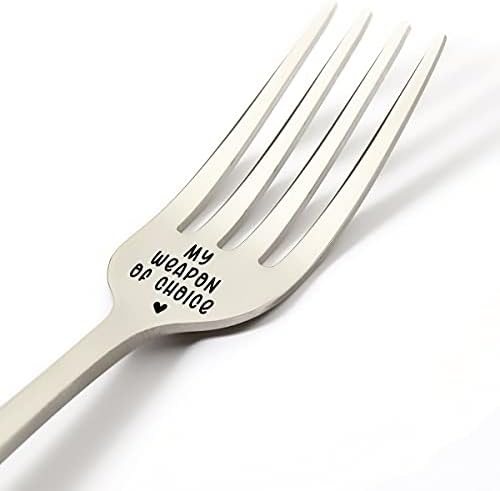 Funny Fork pokloni za žene muške prijatelje, Funny my Weapon of Choice viljuška gravirani inox kuhinja dekor