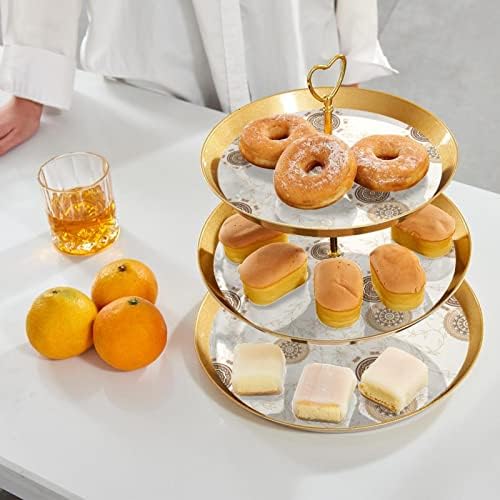 Štampani uzorak troslojnog Postolja za torte voćna ploča za deserte kolači bomboni voće stalak za bife za