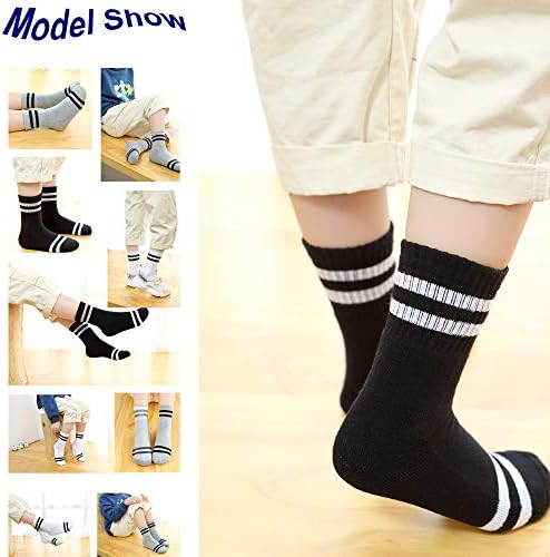 Oohmy Boys Girls Socks 8 pakovanja Terry Loop jastuke za atletičke čarape za gležnjeve