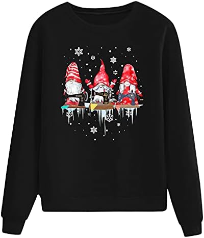 Dugi rukav pulover Crewneck Božićni duksevi slatki vrhovi labavi ženski Duks trendi grafički duksevi