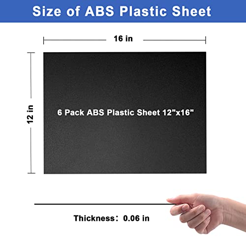 ABS plastični Lim 12 x 16 x 0.06 6 Pakovanje, Plastični listovi koji se mogu oblikovati,plastika visoke Vlačnosti