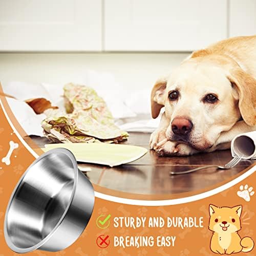 6 kom zamjene Zdjela za pse od nehrđajućeg čelika osnovne zdjele za pse zadebljane metalne posude za vodu za pse Set putne odgajivačnice posude za hranu bez prosipanja za male srednje velike pse, može se prati u mašini za sudove