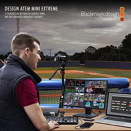 BlackMagic dizajn Atem Mini ekstremna 8-kanalni napredni prekidač sa HDMI live streaming, 2 HDMI izlazi, 2 USB priključka, priključak za slušalice i još više u osnovnom paketu za profesionalce
