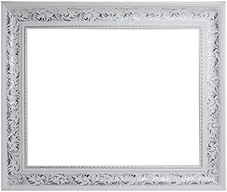 Neumann Bilderrahmen barokni okvir Bijelo-srebrno uređeno, okvir barokni bijeli srebrni, 917 BIA / ARG, prazan okvir, 50x70 cm
