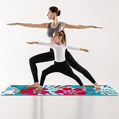 Debela neklizajuća Vježba & amp; fitnes 1/4 prostirka za jogu sa havajskim Plumeria printom za Yoga Pilates & amp; Vježba fitnesa na podu