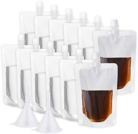 DLRICH 12 x 8 oz krstarenje plastične tikvice za piće sakrivanje torbica za piće Clear izliv Torbica Stand